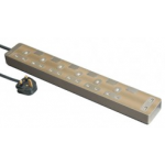 Schneider Electric 施耐德電氣 AvatarOn Extend 13A 六位獨立開關安全插座 連兩位USB充電插座 (連3.0米線) (古銅金) (TSH36U_3_GH_C5)